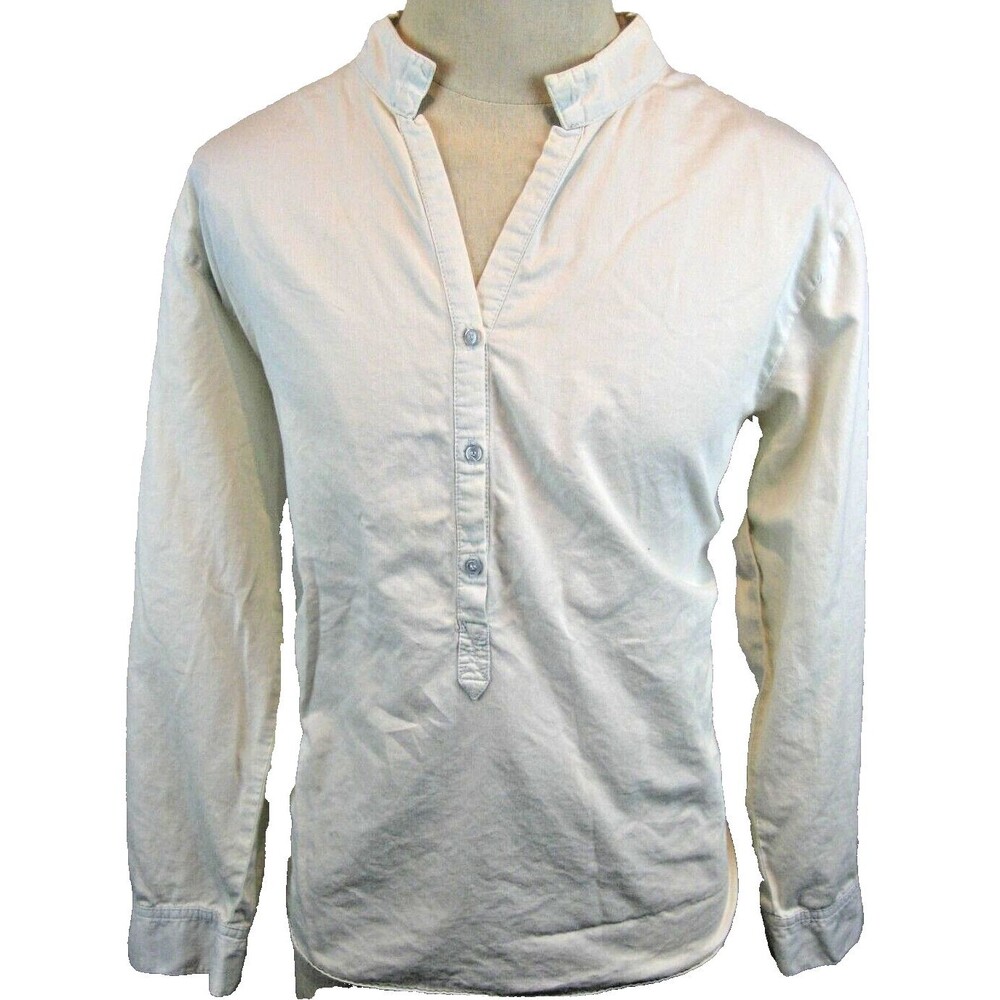Womens Bandolino White Band Collar Conv Sleeve Pullover Casual Shirt sz XL